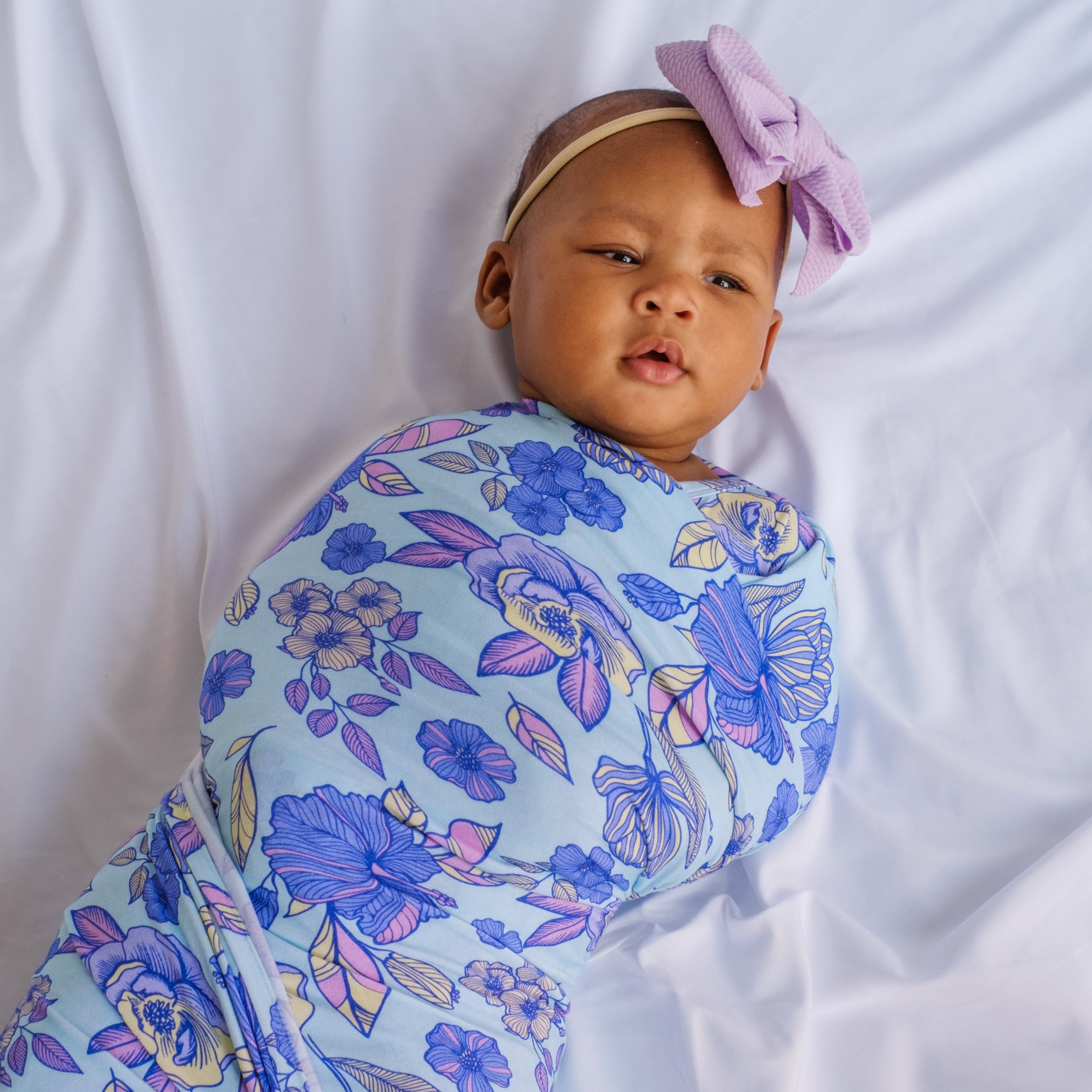 Orchid Bloom Swaddle & Beanie Set