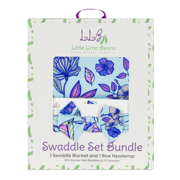 Orchid Bloom Swaddle & Bow Headwrap Set