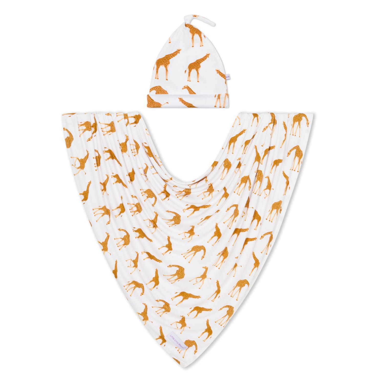 Giraffe Swaddle & Beanie Set