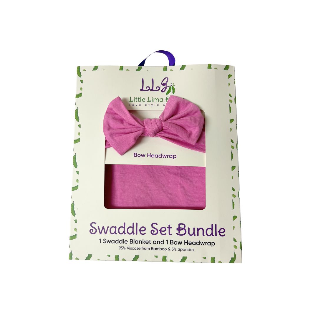 Petal Pink Swaddle & Bow Headwrap Set