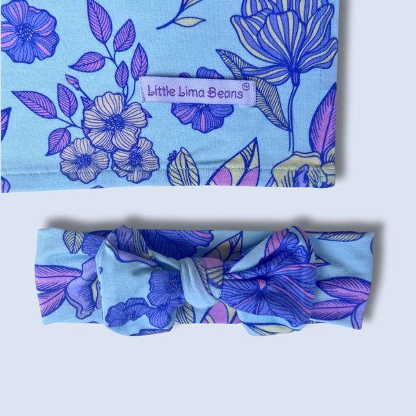 Orchid Bloom Swaddle & Bow Headwrap Set